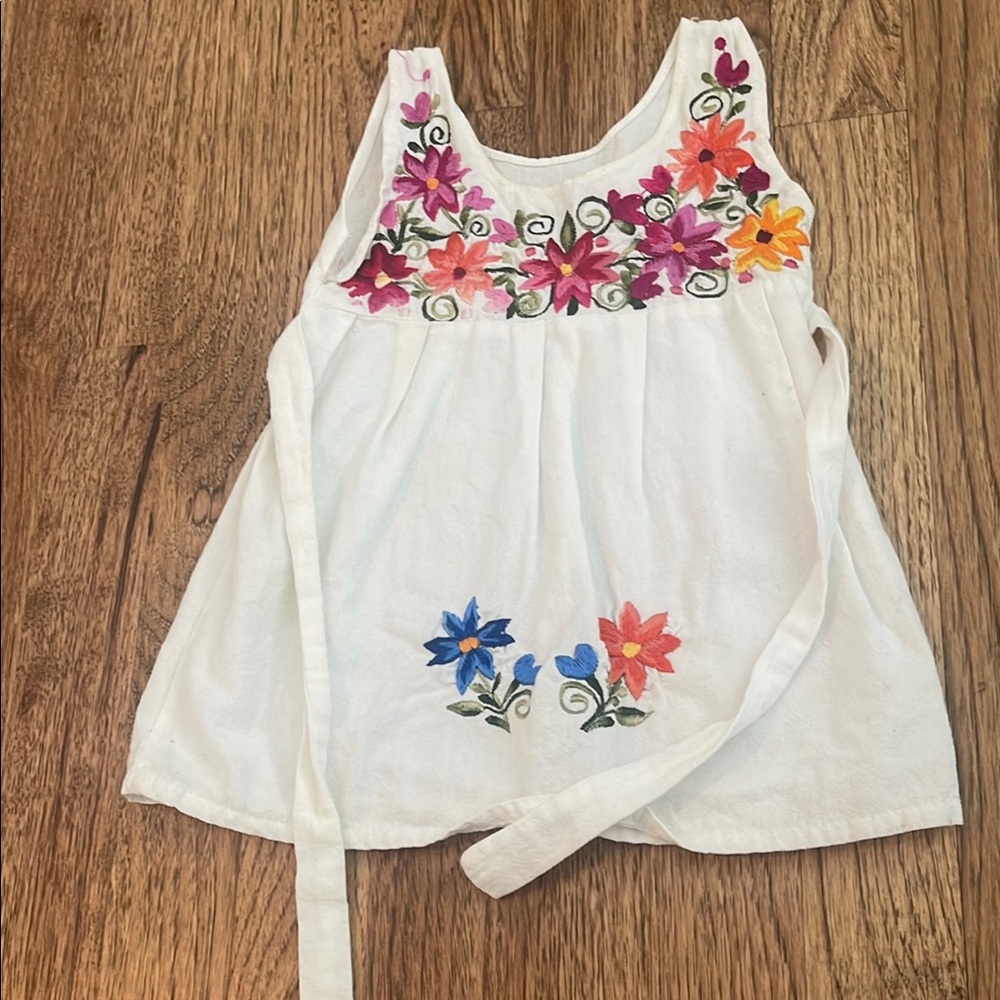 Floral Embroidered White Dress